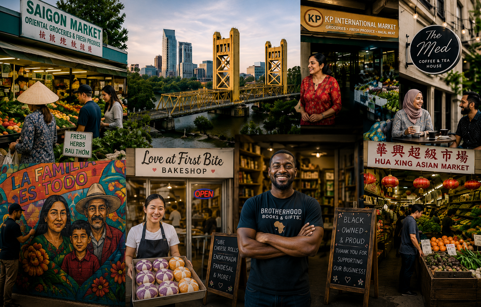 Sacramento's diverse communities — local businesses, restaurants, neighborhoods, and cultural traditions